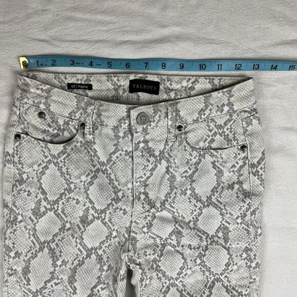Talbots Stretch Denim Snake Skin Print Jeggings Size 0P Skinny Jean Leggings - Picture 13 of 15